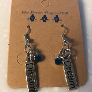 3/$15 Handmade silvertone "Dream" hook Earrings